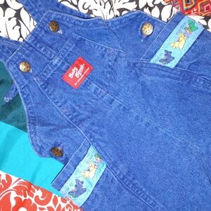 Oshkosh B gosh Vintage Y2K Baby Bib Overalls 12m USA Airplane Print 12 M